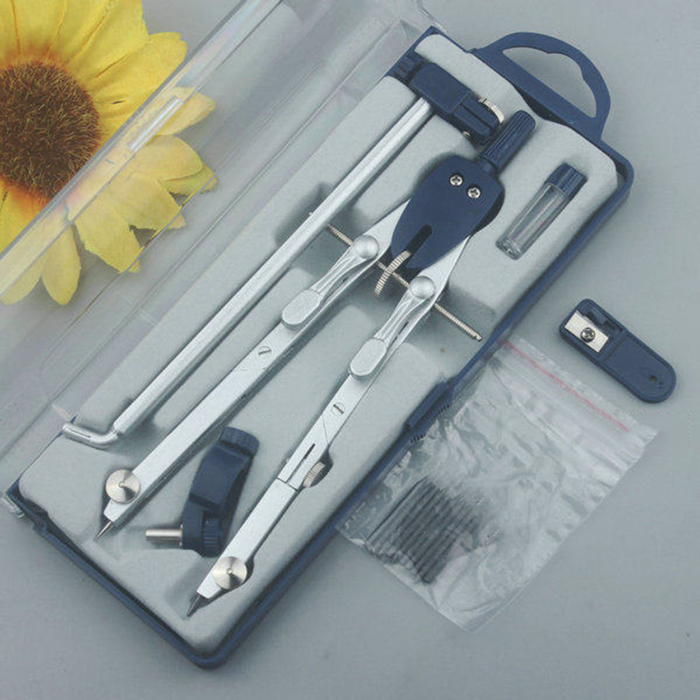 Math Geometry Set With Compass - Professional Geometry Math Set Metal Compass