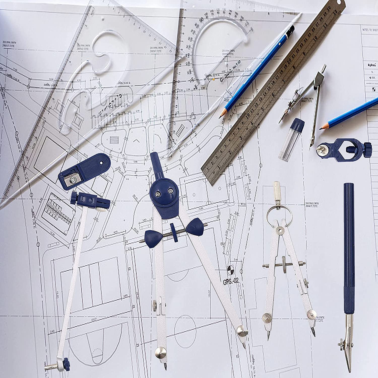 A46M-9Pc Drafting Compass For  - Math Geometry Set With Compass ulasan dan harga