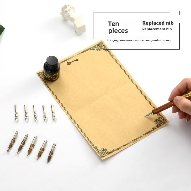Retro Wooden Stick Dip Pen Set - Writing Tools ulasan dan harga