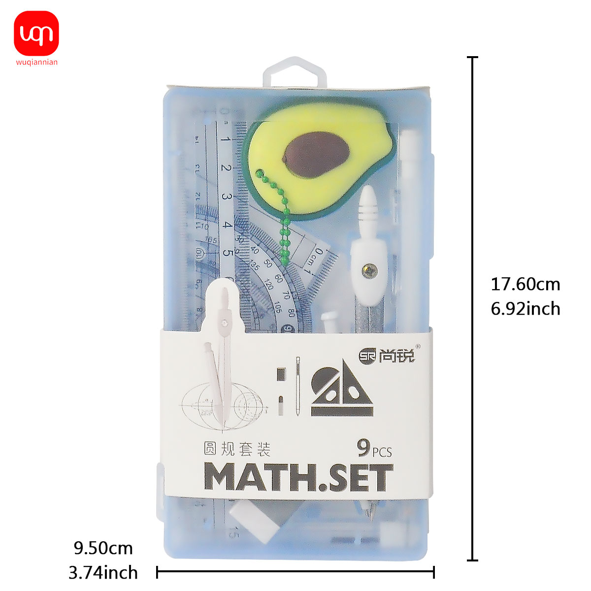 9Pcs Student Math Compass Geom - Math Geometry Set With Compass ulasan dan harga