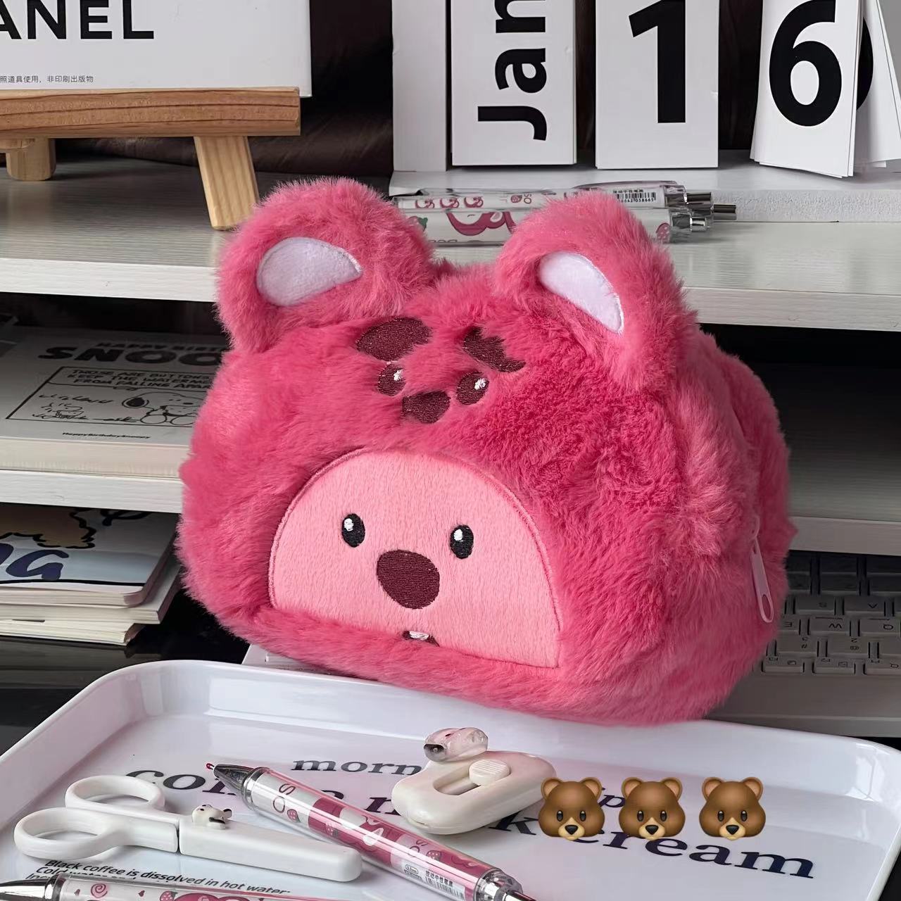 Cartoon Plush Pencil Bag Stude - School Supplies ulasan dan harga